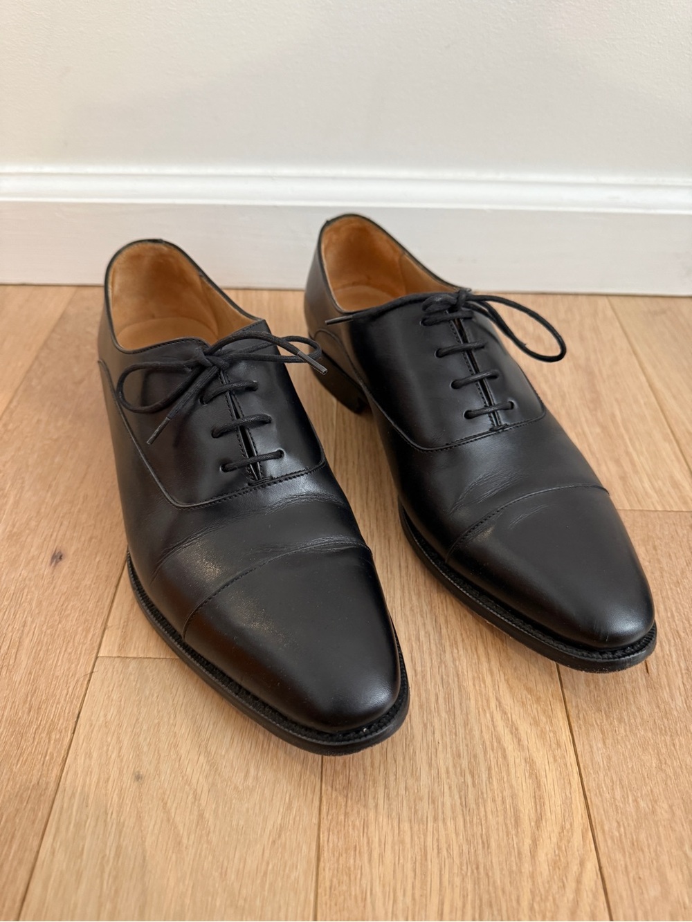 Jack Erwin Black Leather Men’s Joe Oxford Dress Shoes sz8